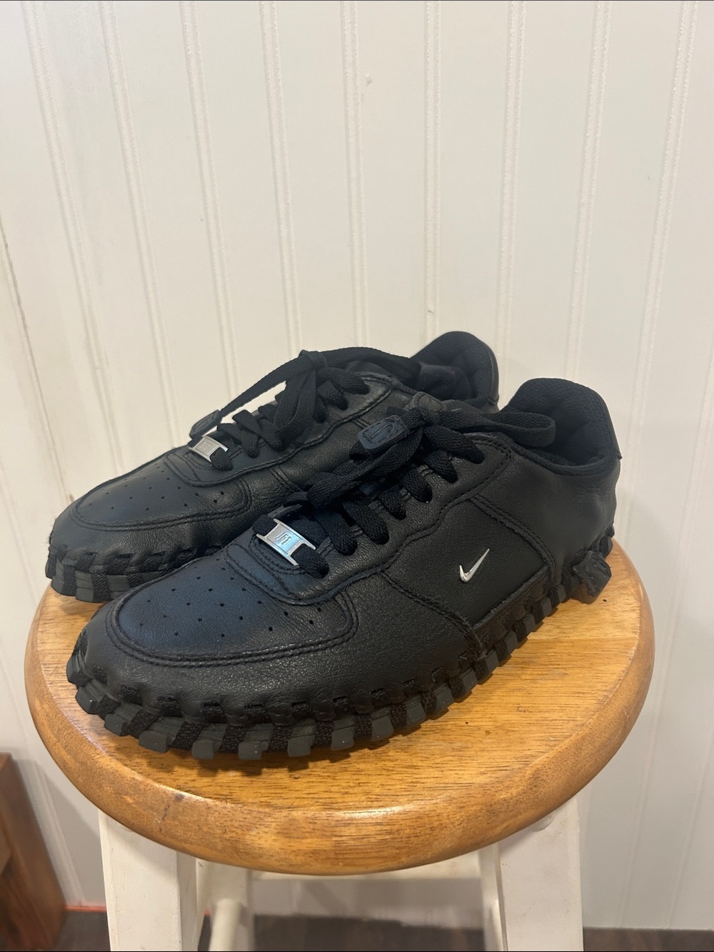 Nike Jacquemus black leather minimalist sneakers size 7